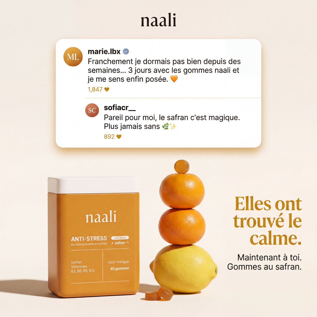 French Saffron Gummies Ad AI image template preview
