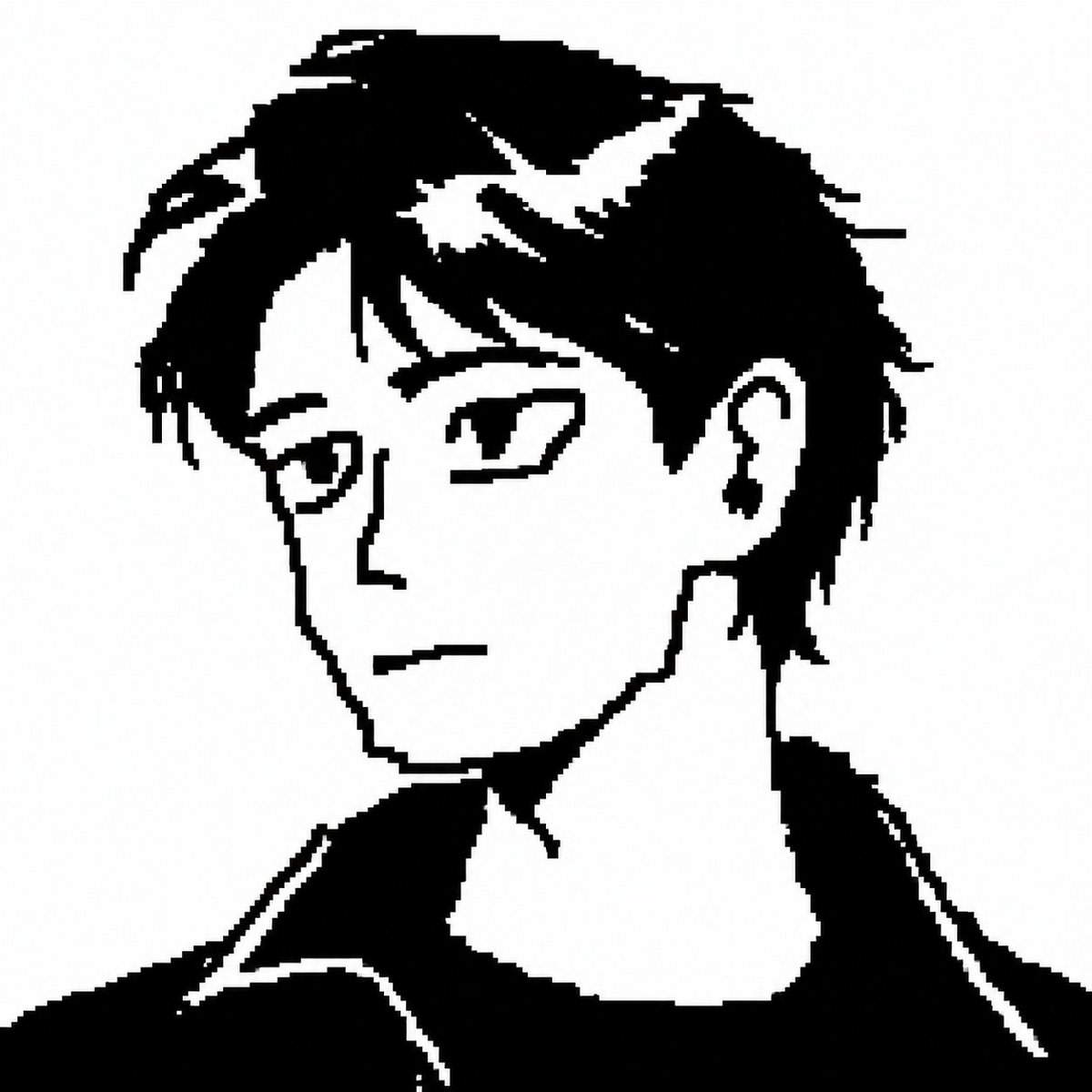 Censored Monochrome Manga Profile AI image template preview