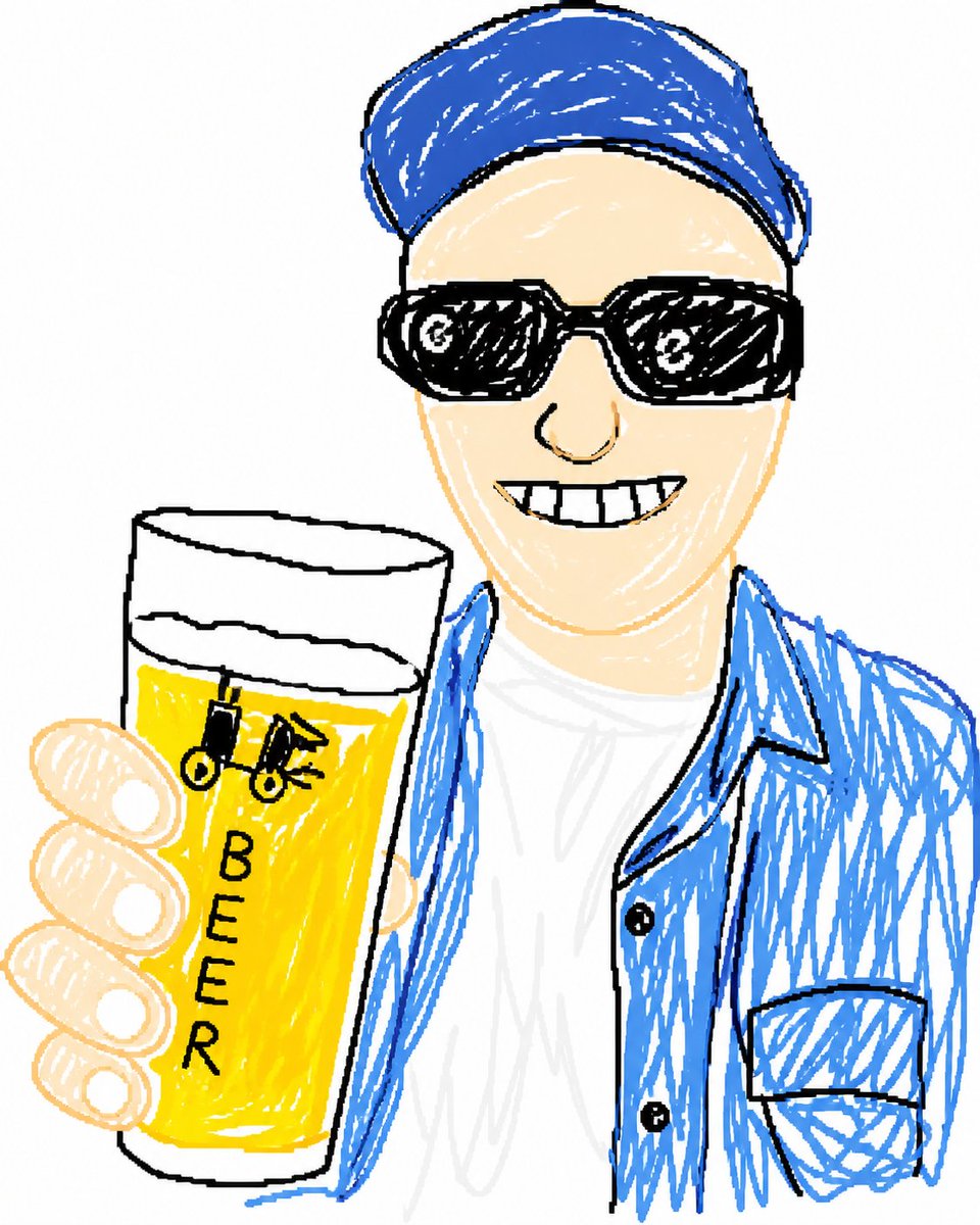 Doodle Beer Selfie Portrait AI image template preview