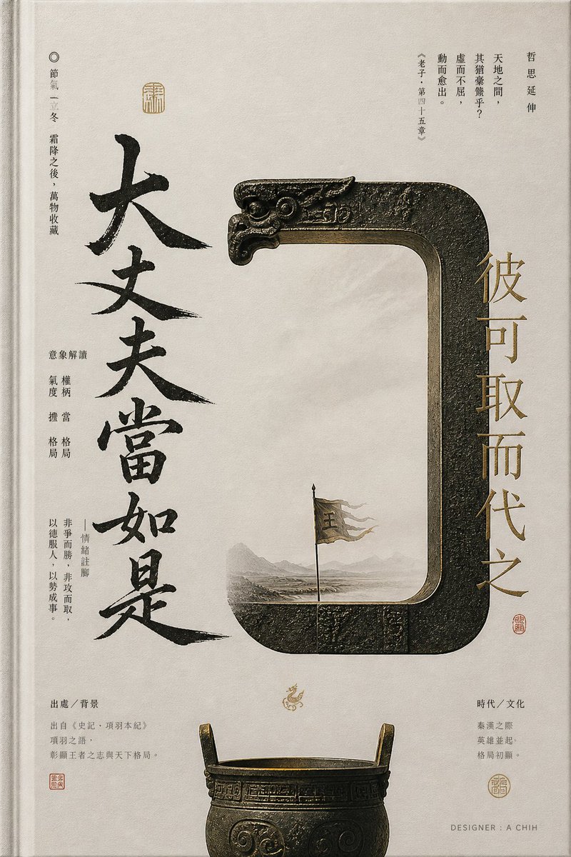 Ancient Chinese Bronze Calligraphy Poster AI image template preview