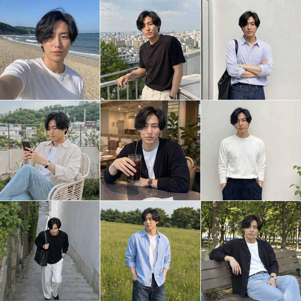 9-Photo Men's Fashion Collage AI image template preview