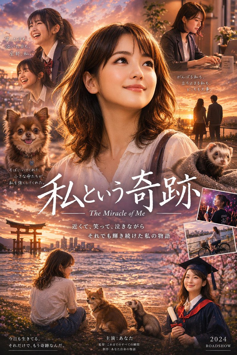Japanese Drama Collage Film Poster AI image template preview