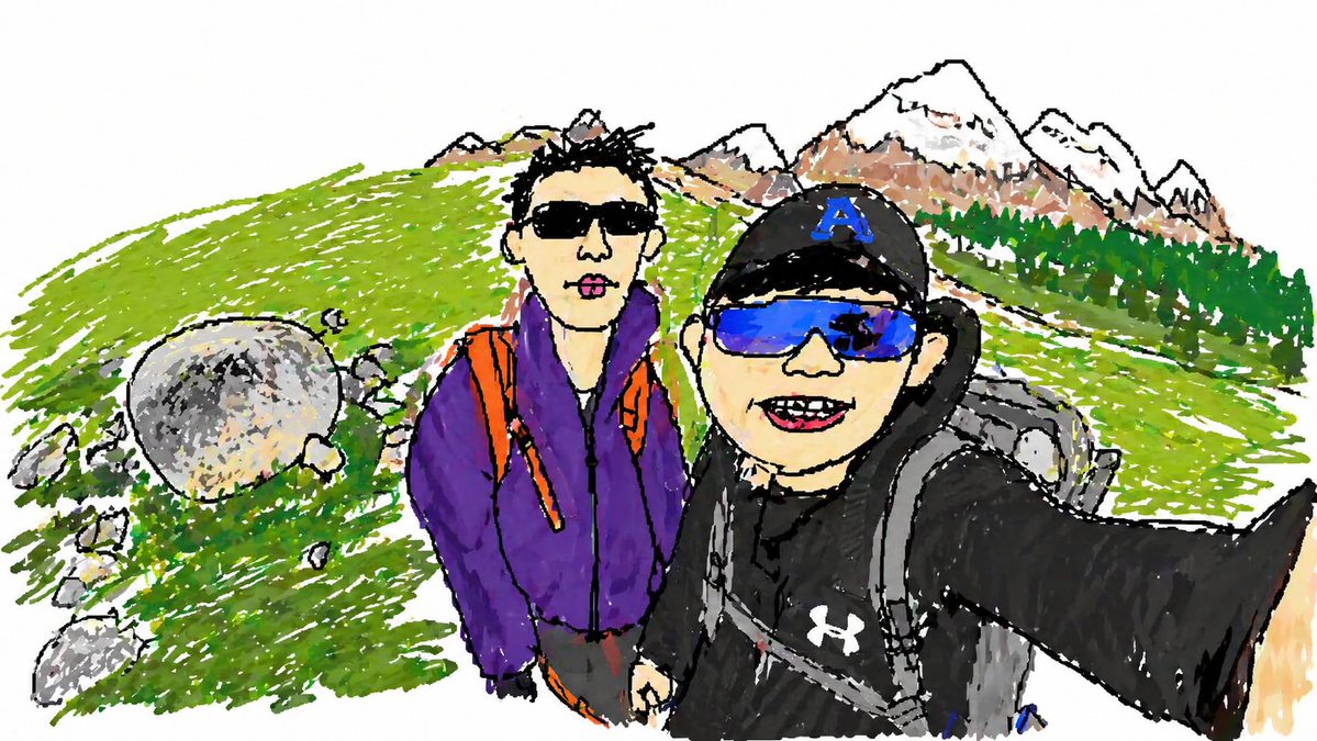 Hiking Photo to Marker Sketch AI image template preview