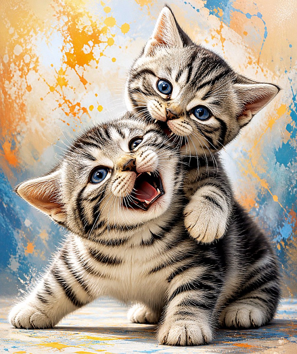 Playful American Shorthair Kittens AI image template preview