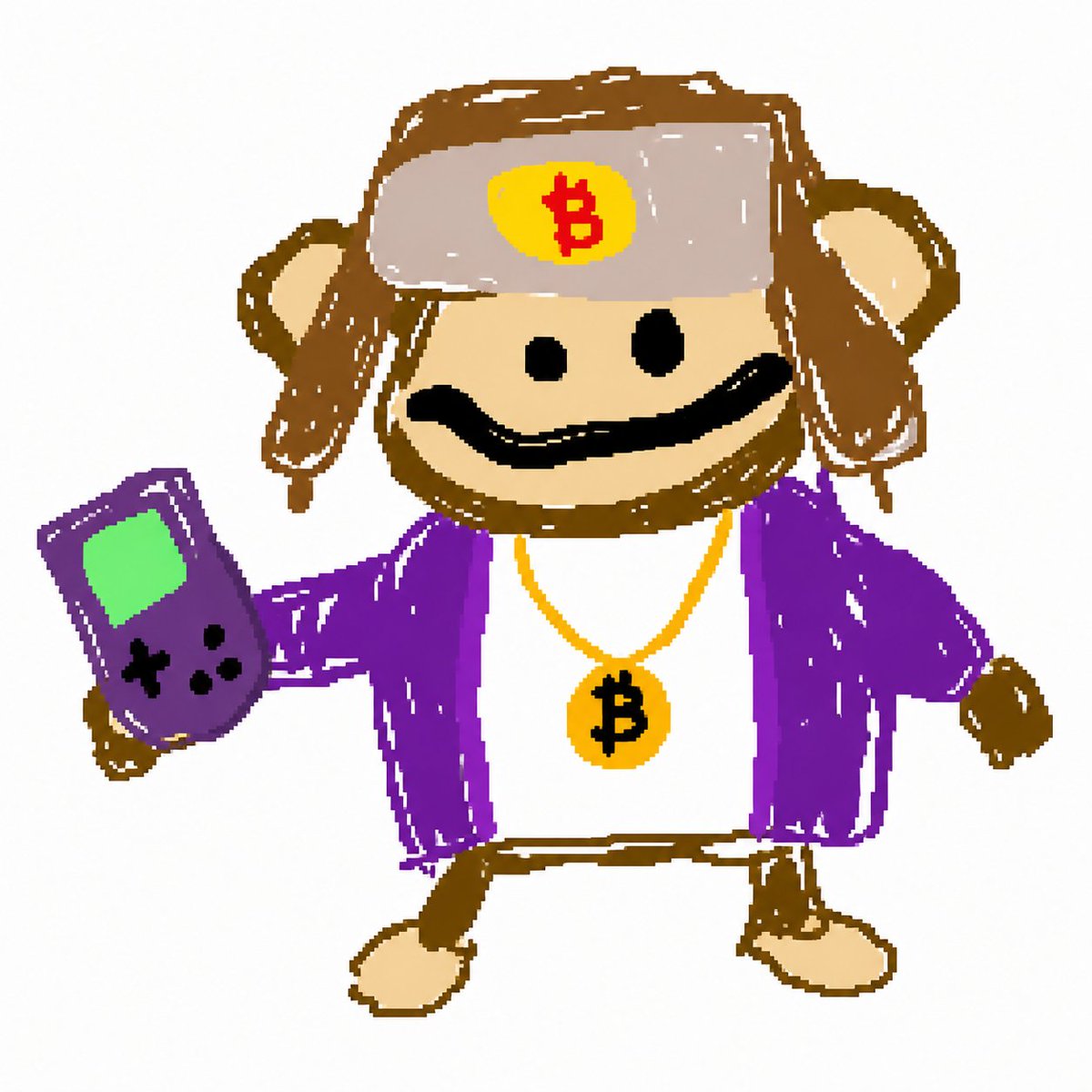 Bitcoin Monkey MS Paint Doodle AI image template preview