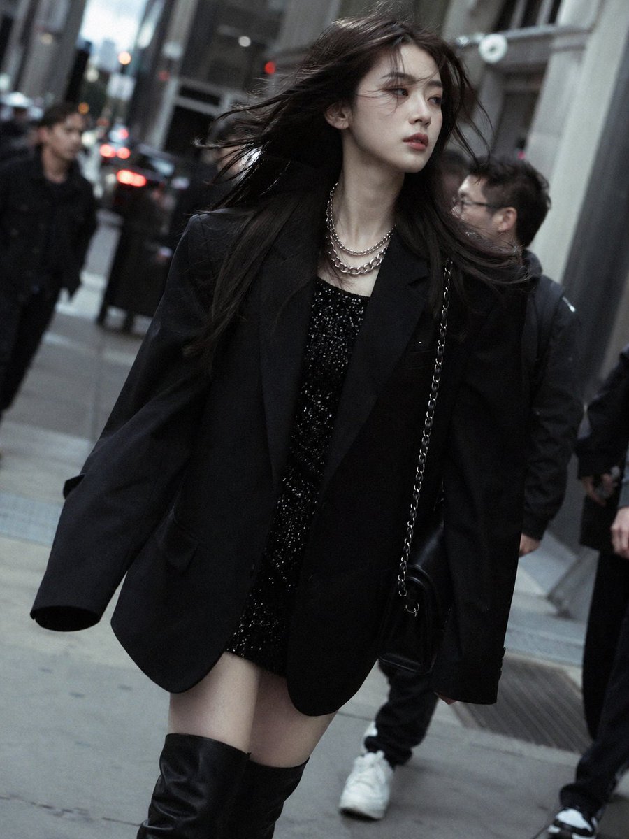 Moody Black Outfit Street Style example 2
