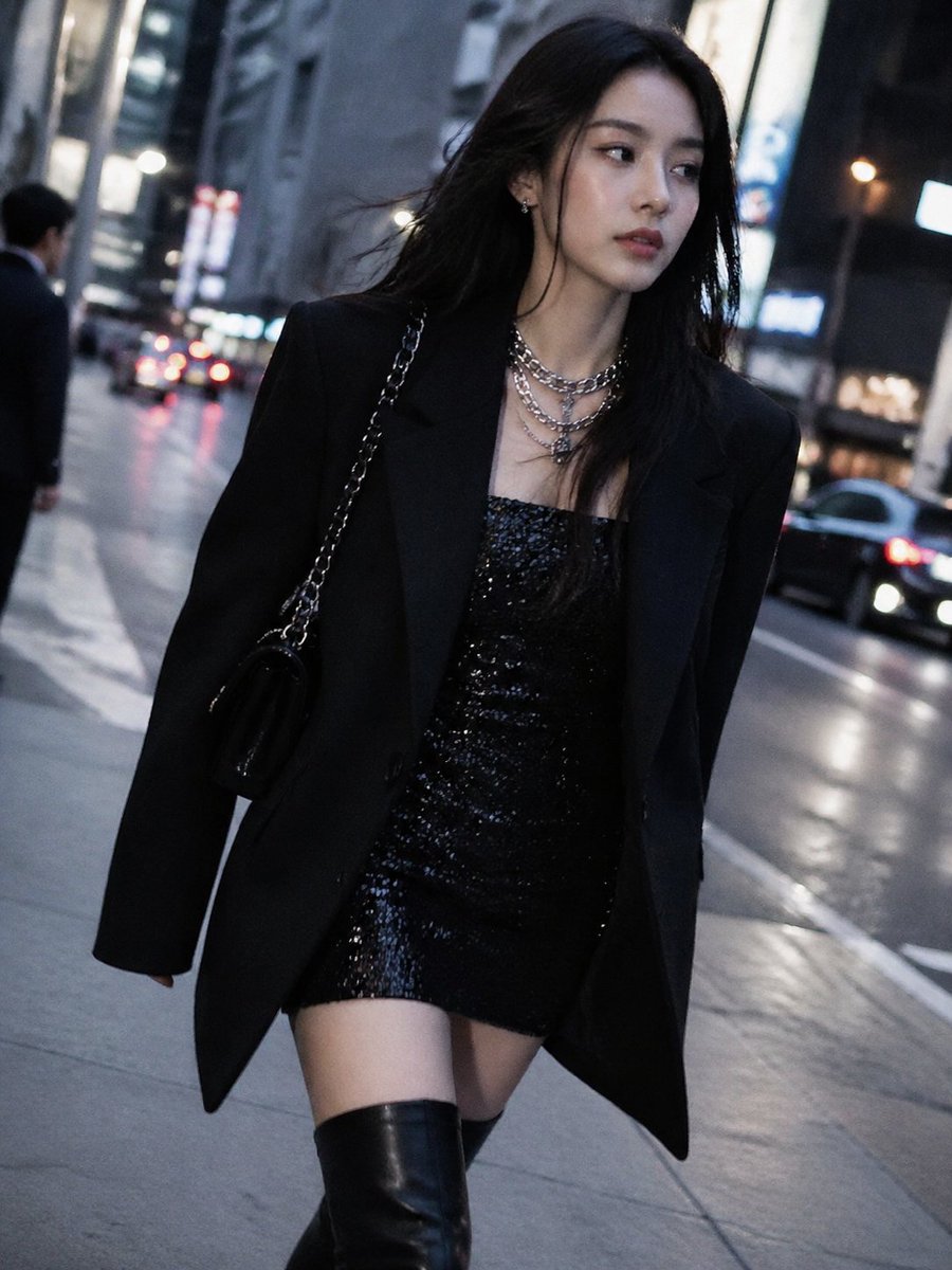 Moody Black Outfit Street Style example 3