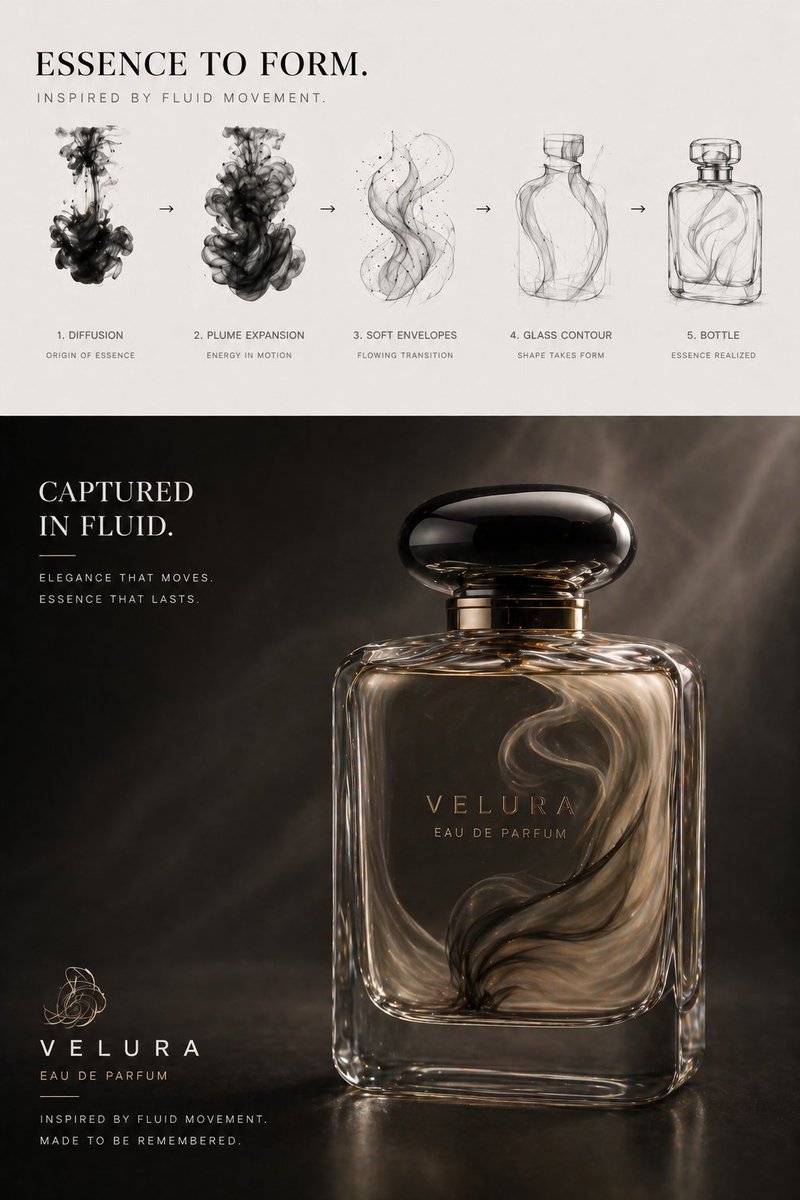 Perfume Design Evolution Poster AI image template preview