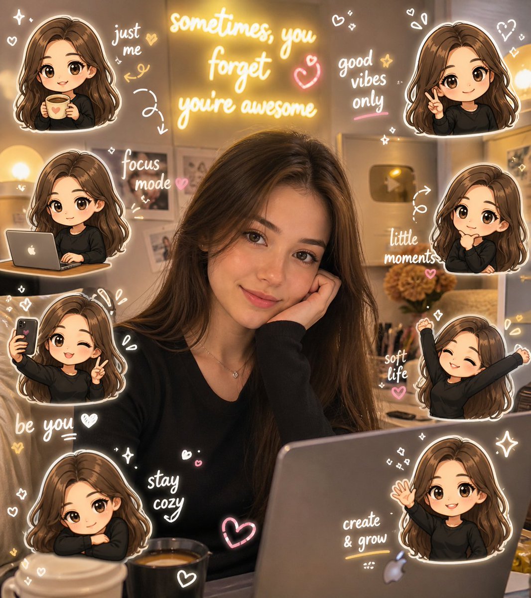 Chibi Avatar Scrapbook Photo AI image template preview
