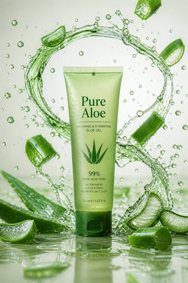 Pure Aloe Skincare Commercial AI image template preview