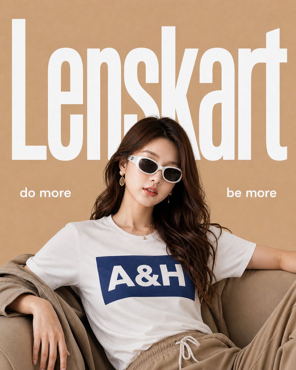 Minimalist Eyewear Advertisement Poster AI image template preview