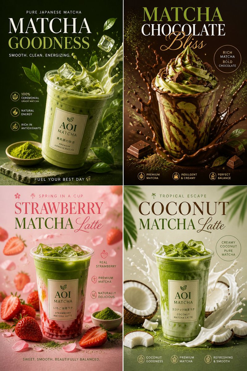 Commercial Food Photography Poster AI image template preview