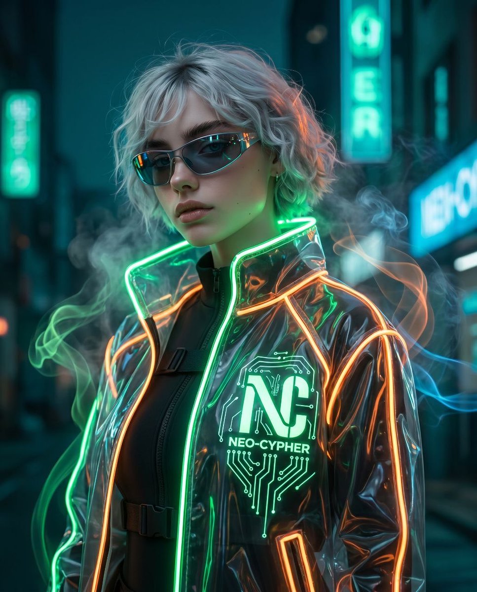 Futuristic Cyberpunk Sportswear Portrait AI image template preview