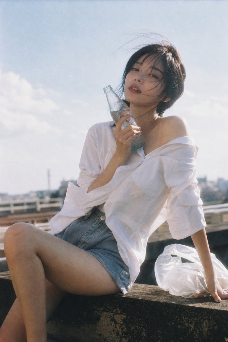 Summer Rooftop Film Aesthetic AI image template preview