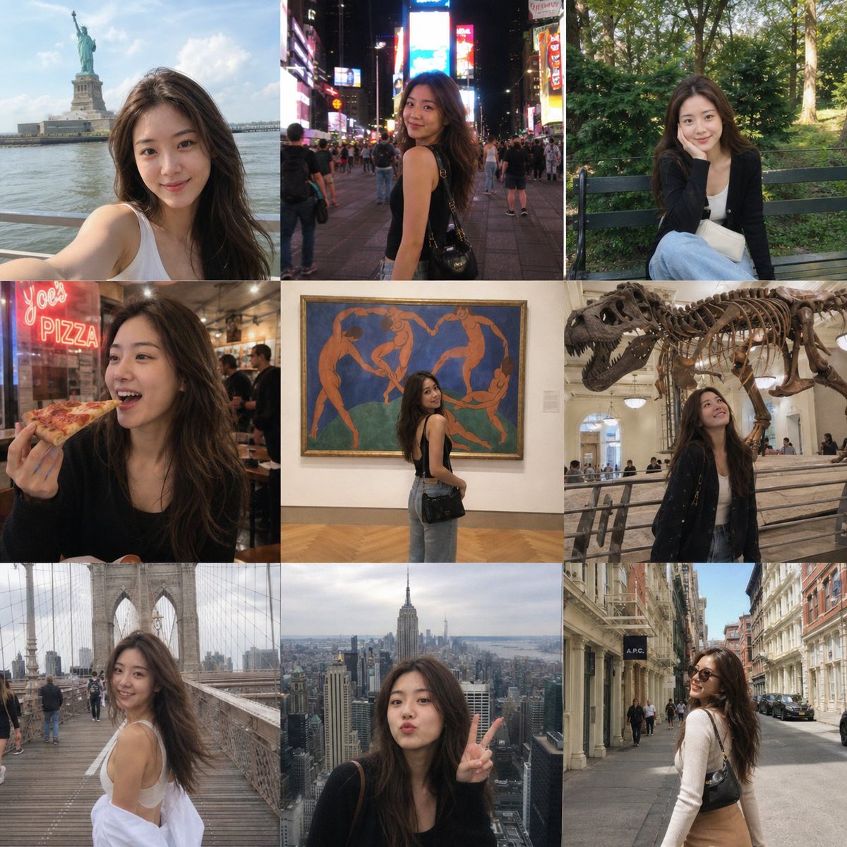New York Tourist Instagram Grid AI image template preview