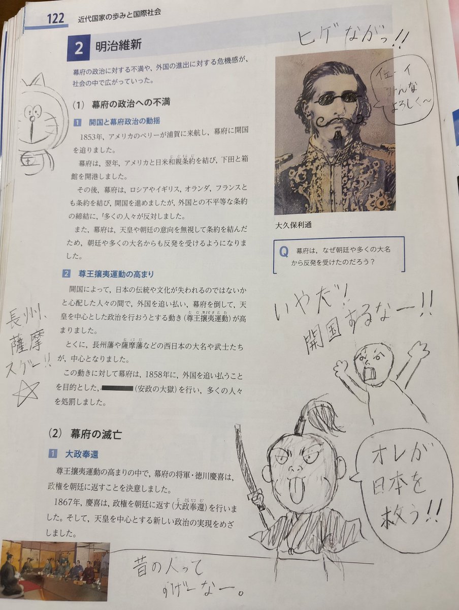 School Textbook Historical Figure Doodle AI image template preview