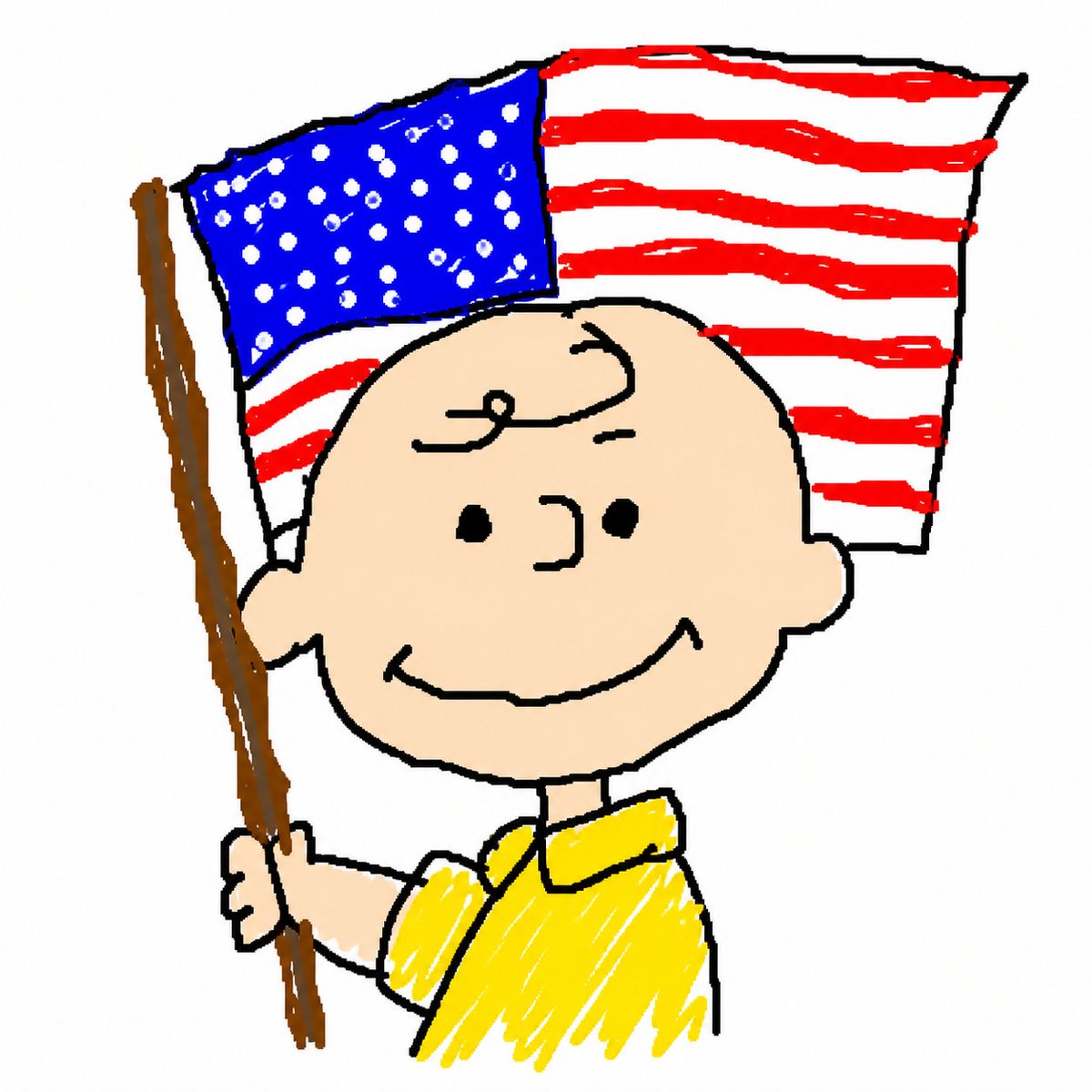 MS Paint Charlie Brown Flag Doodle AI image template preview