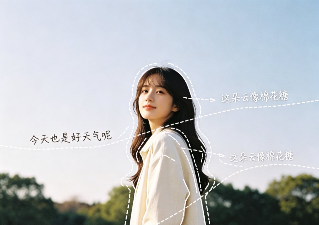 Diary-Style Annotated Portrait AI image template preview