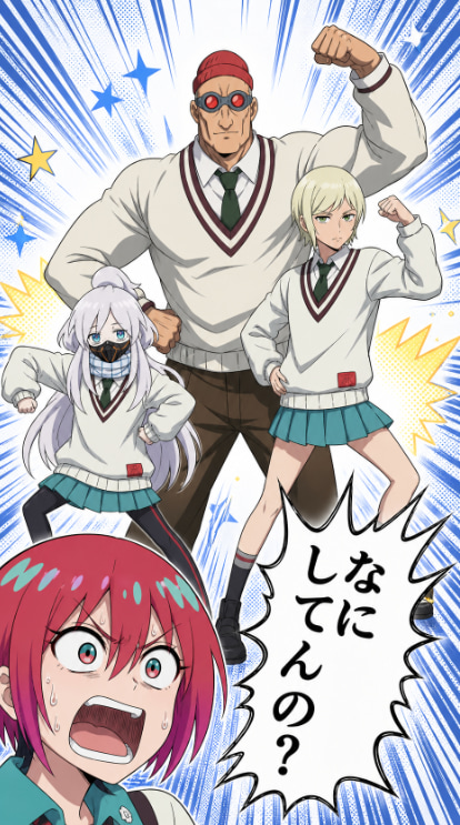 Colored Anime Manga Splash Panel AI image template preview
