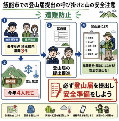 Japanese Mountain Safety Infographic AI image template preview