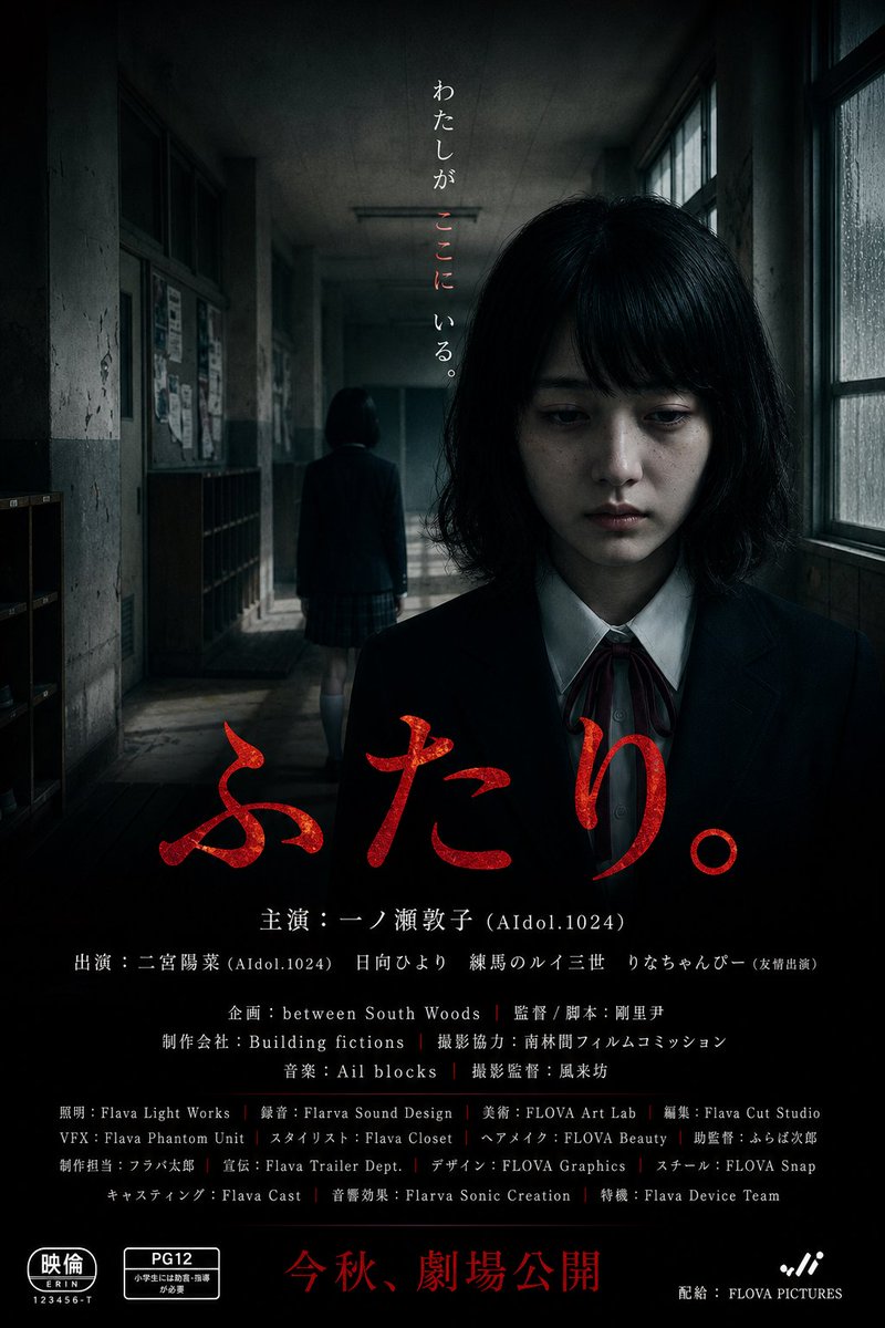 Japanese School Horror Poster AI image template preview