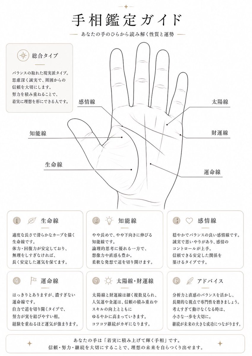 Japanese Palm Reading Guide AI image template preview