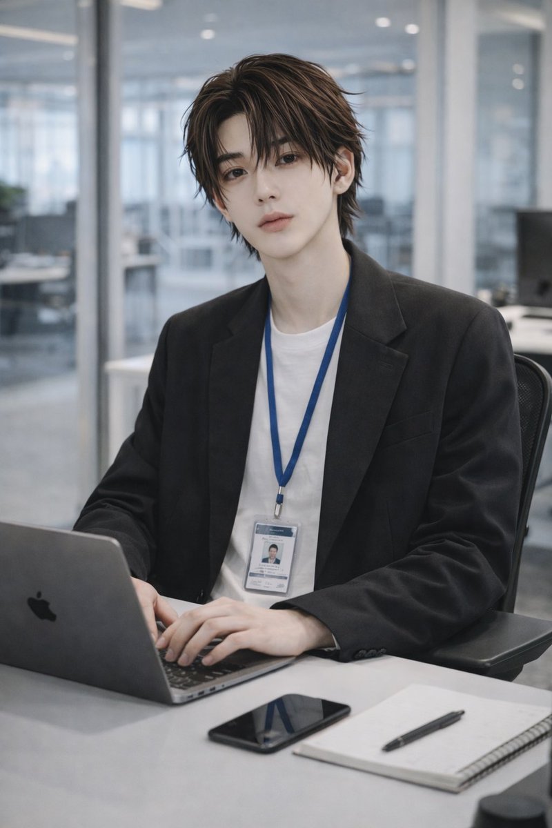 Stylish Office Worker Portrait AI image template preview