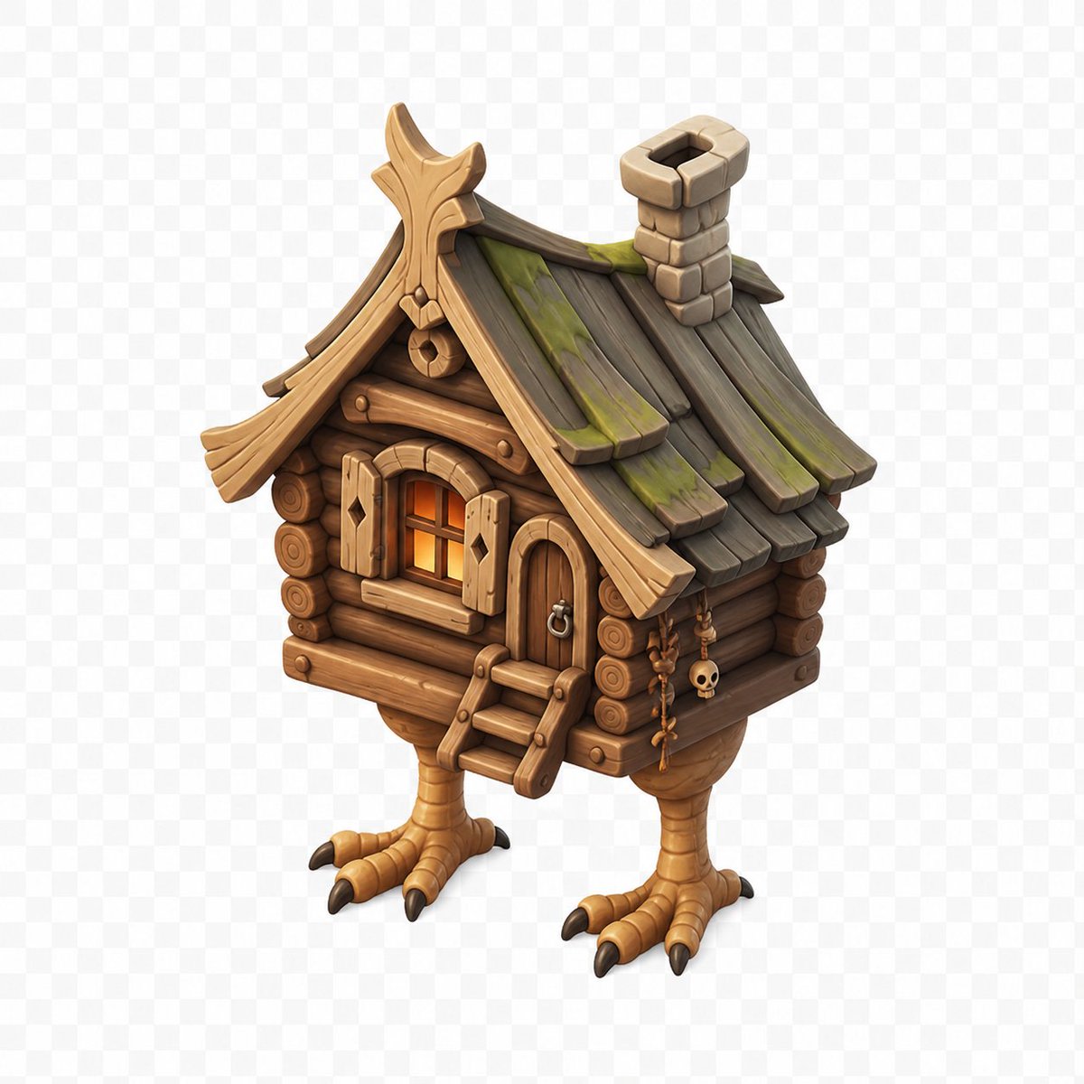 Stylized Baba Yaga Hut AI image template preview