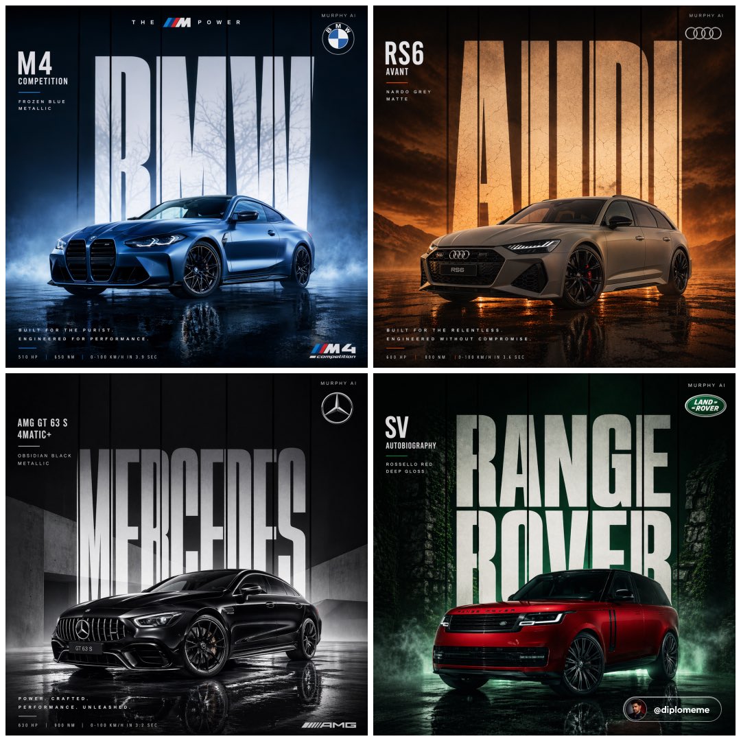 Cinematic Automotive Billboard Template AI image template preview
