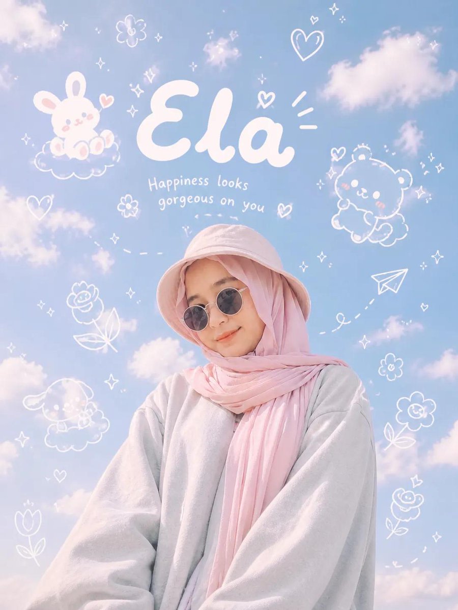 Aesthetic Doodle Portrait AI image template preview