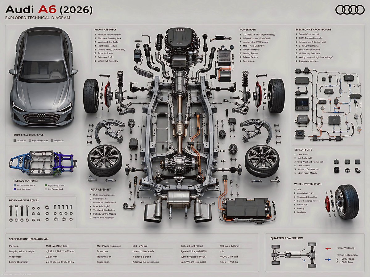Exploded Technical Diagram Poster AI image template preview