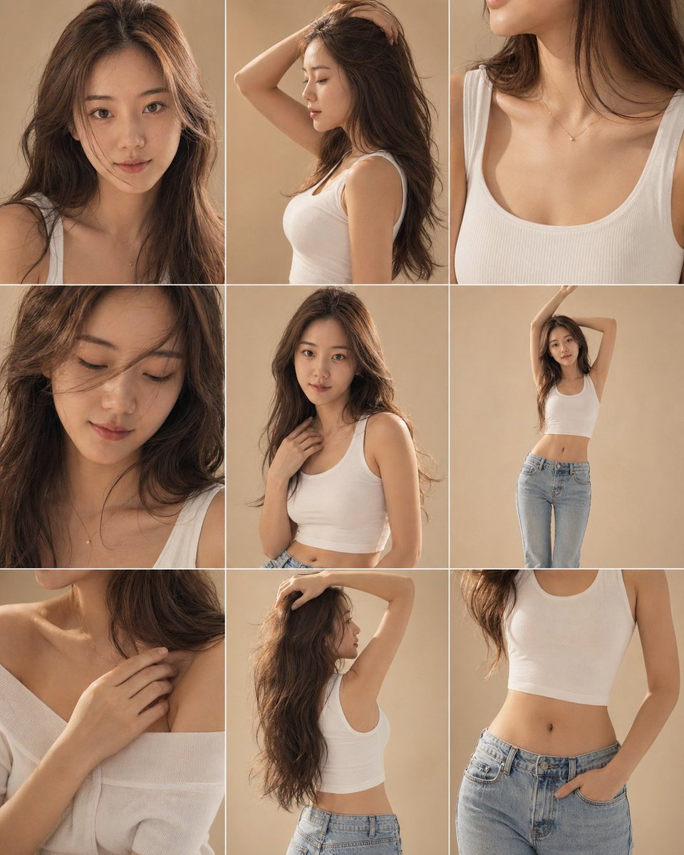 Minimalist Studio Editorial Grid AI image template preview
