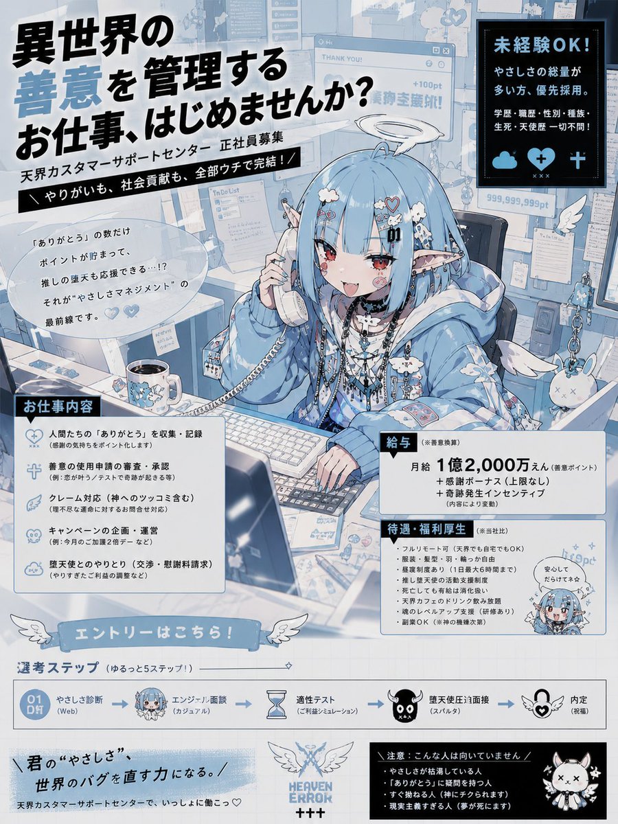 Job Advertisement Style Character Illustration AI image template preview