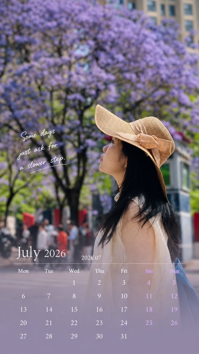 Healing Travel Calendar Card AI image template preview