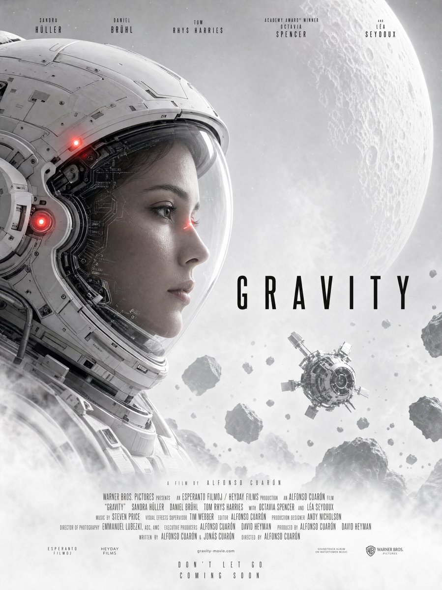 Gravity-Style Space Movie Poster AI image template preview