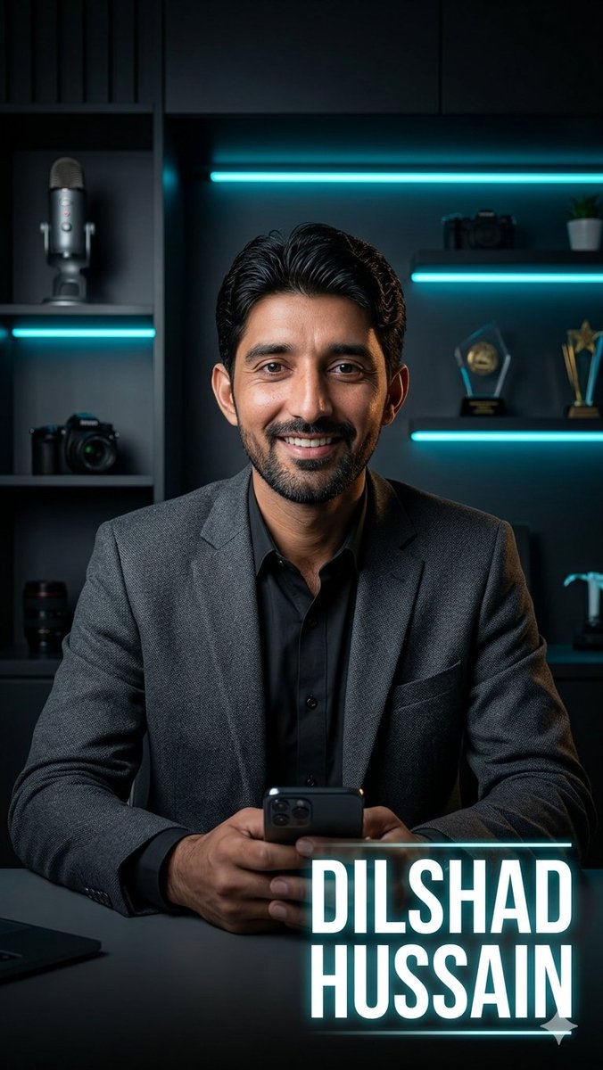 Cinematic Tech Entrepreneur Portrait AI image template preview