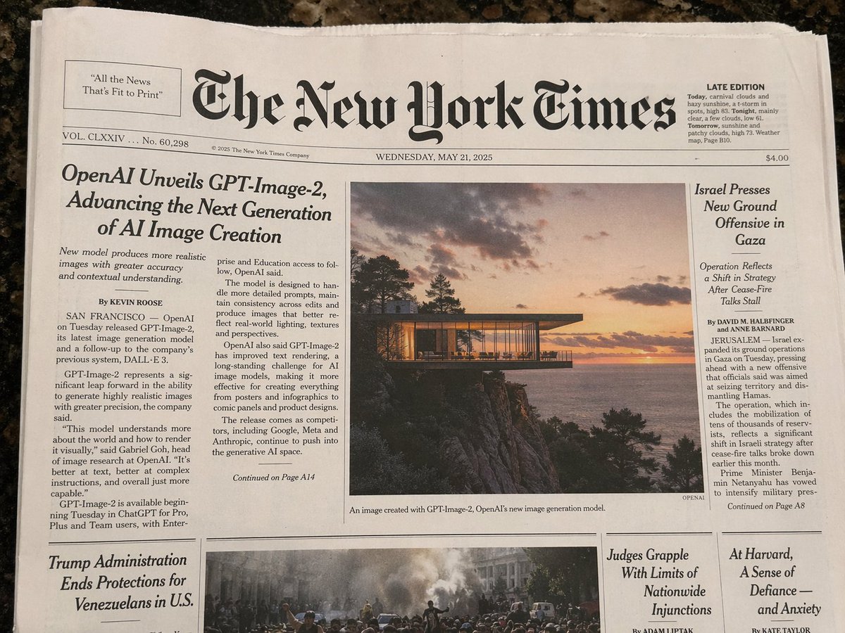 Photorealistic New York Times Front Page AI image template preview