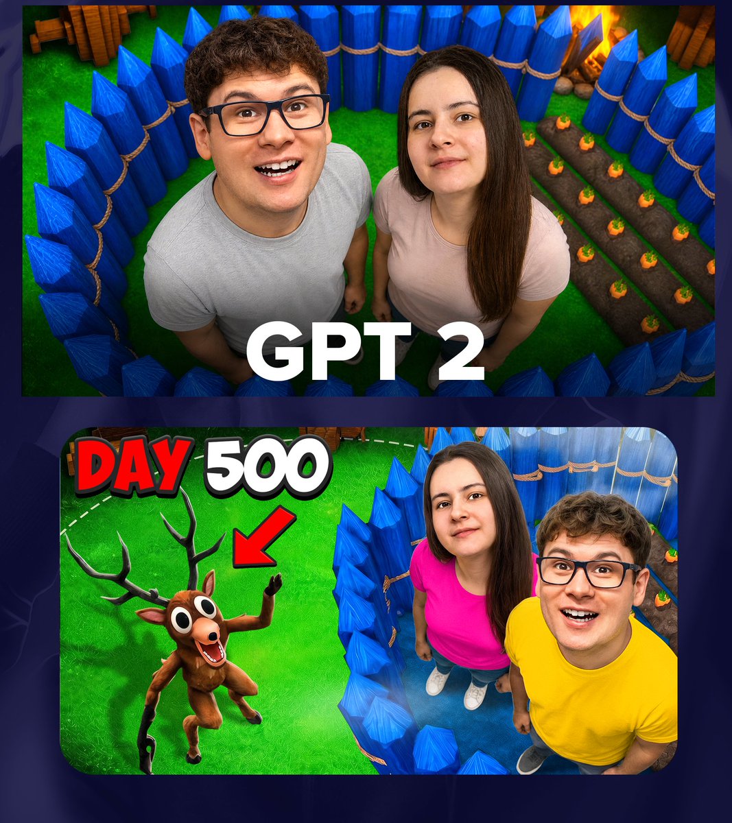 GPT 2 Day 500 Gaming Thumbnail AI image template preview