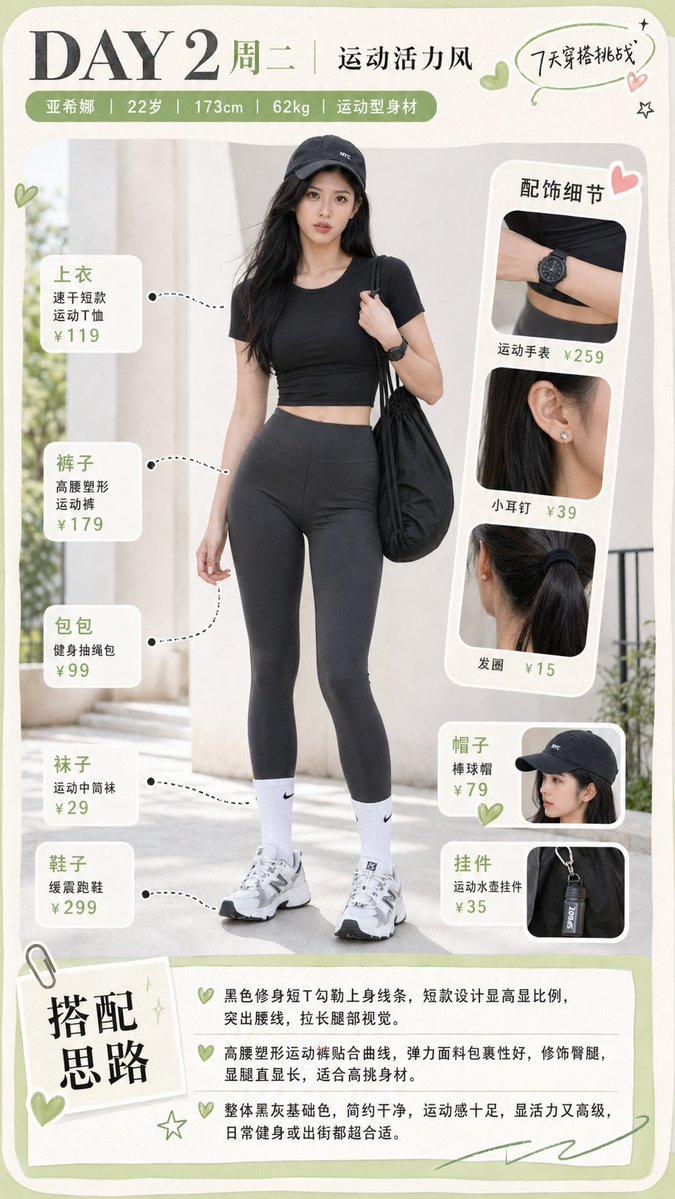 Sporty Outfit Breakdown Poster AI image template preview