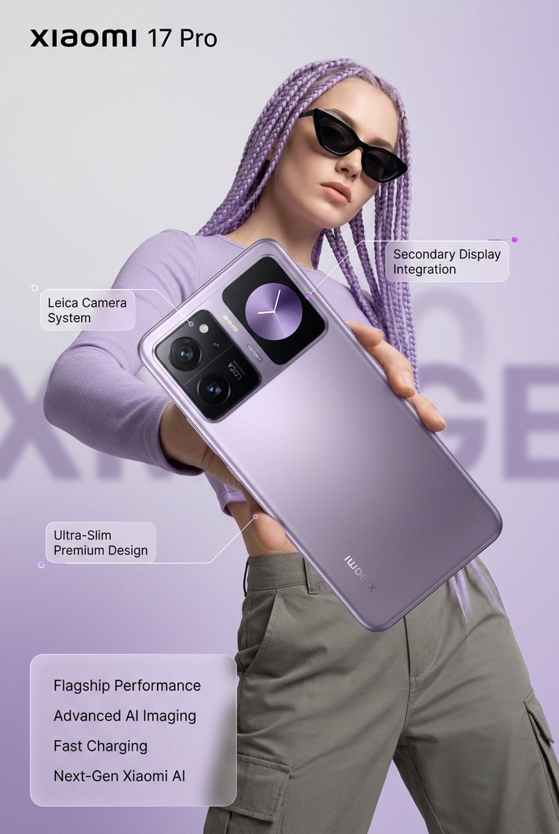 Xiaomi 17 Pro Lavender Ad AI image template preview