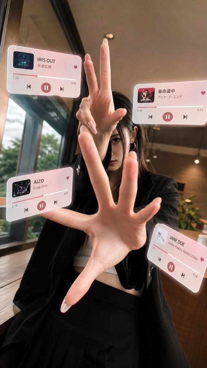 Cafe AR Music Player Portrait AI image template preview
