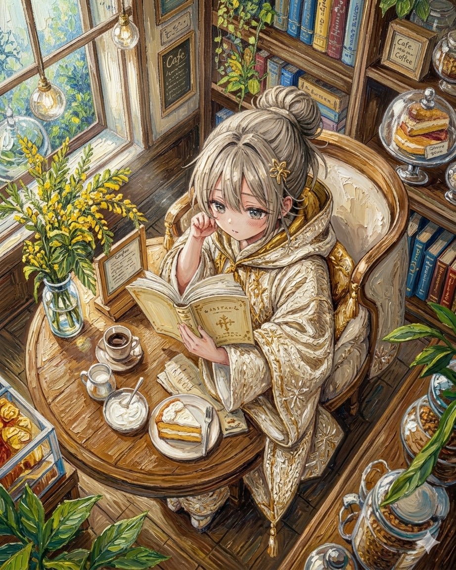 Watercolor Anime Café Colorization AI image template preview