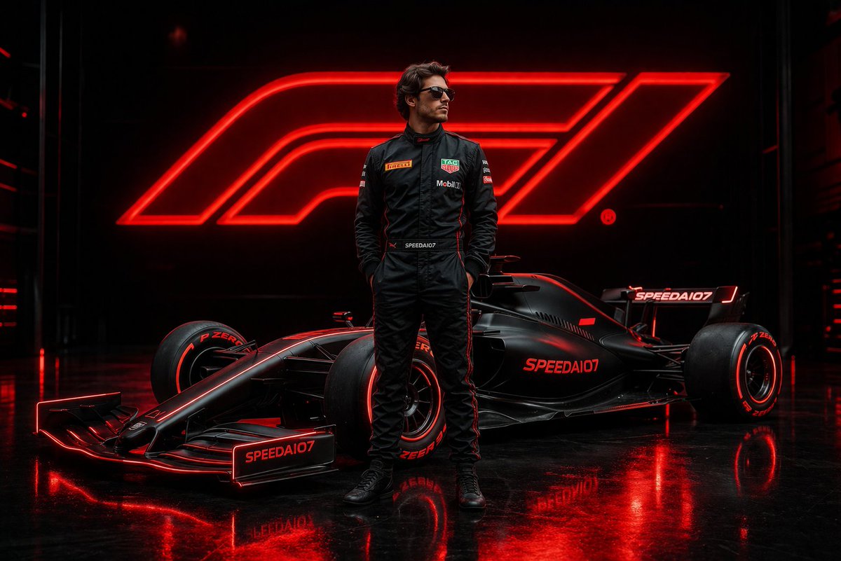 Cinematic Formula 1 Driver Poster AI image template preview
