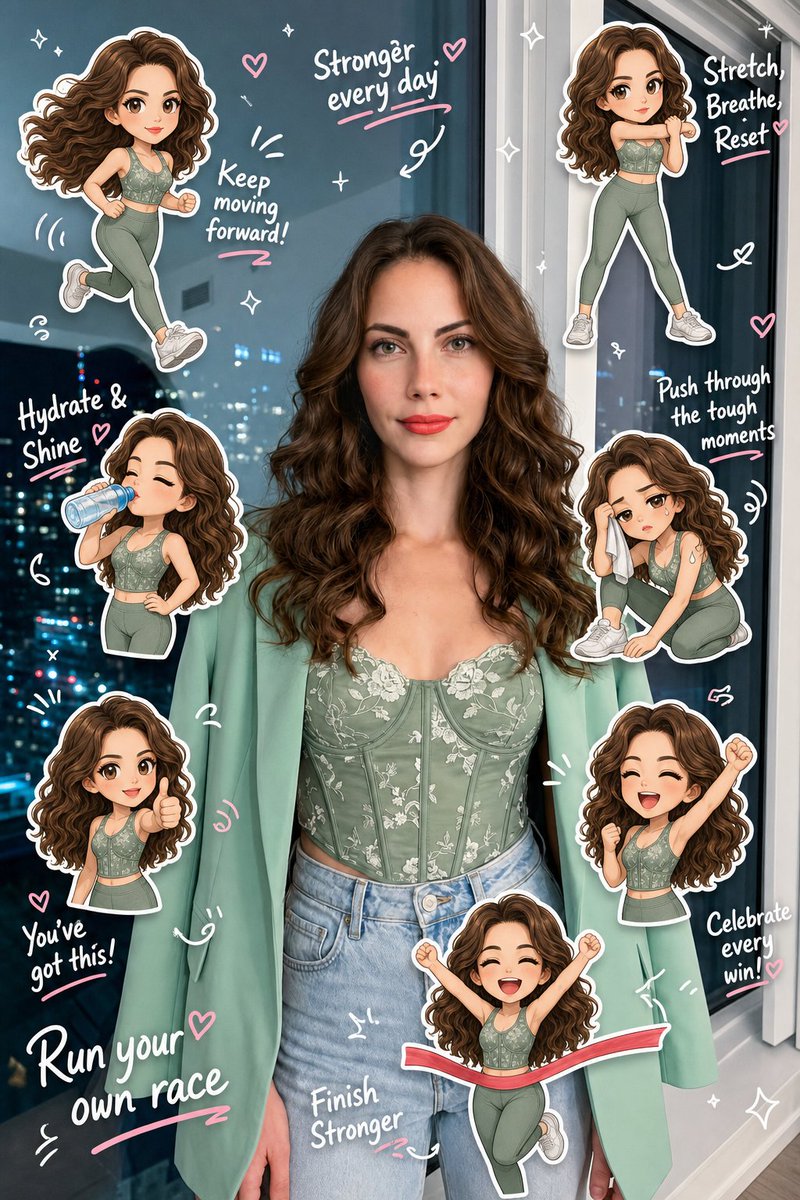 Chibi Clone Sticker Diary AI image template preview