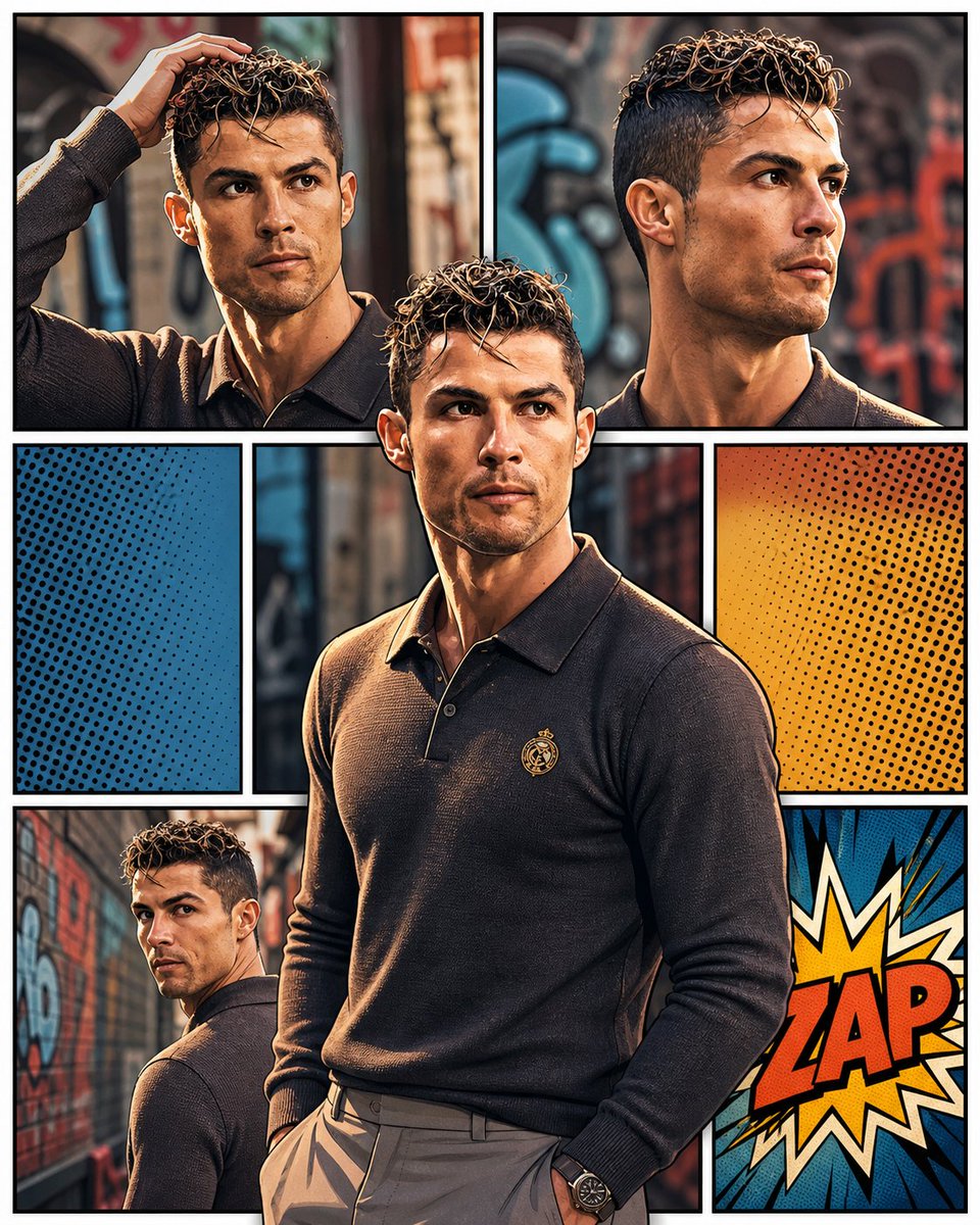 3D Pop-Art Comic Grid AI image template preview