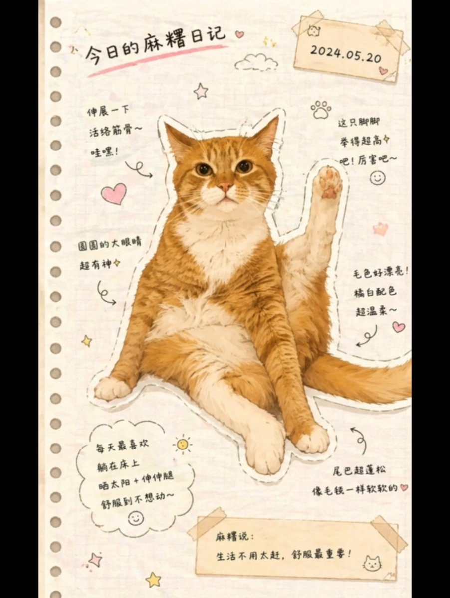 Japanese Journal Style Cat Diary example 2