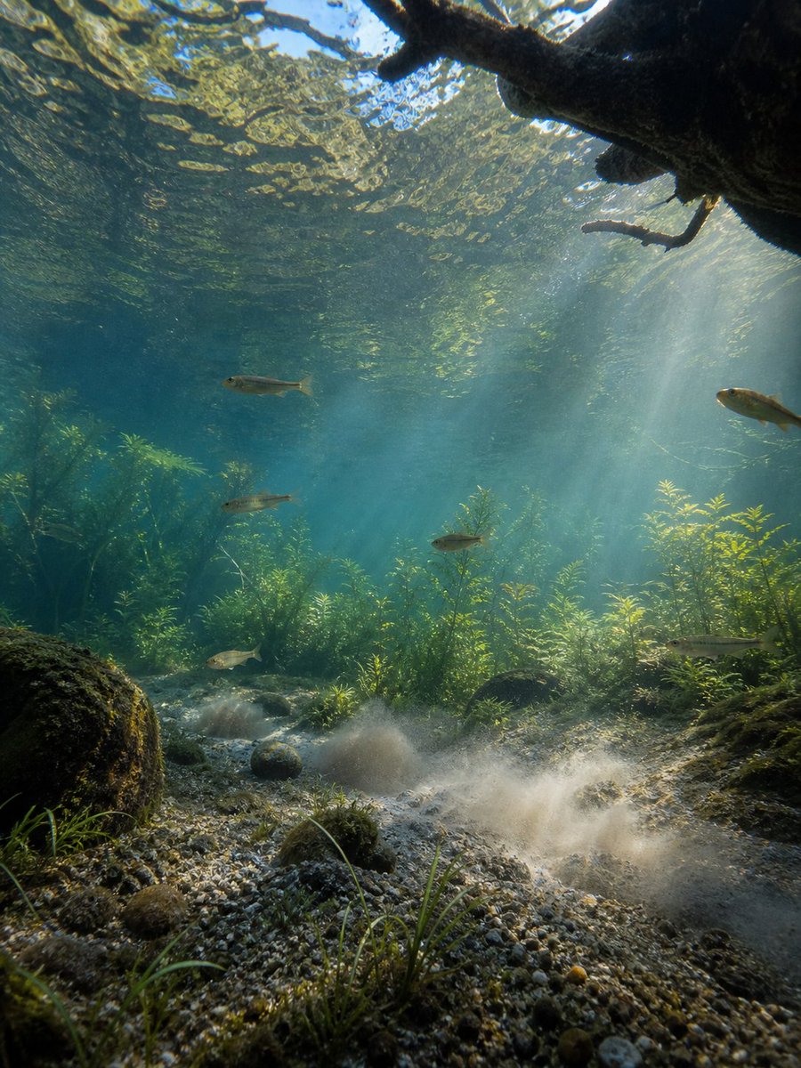 Underwater Forest Stream Photography AI image template preview