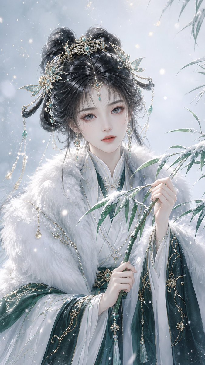 Elegant Oriental Fantasy Illustration AI image template preview