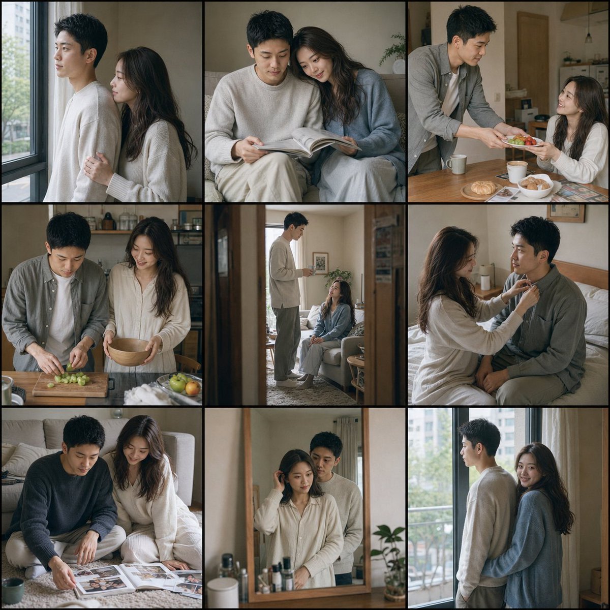 Fujifilm Style Home Couple Portraits AI image template preview