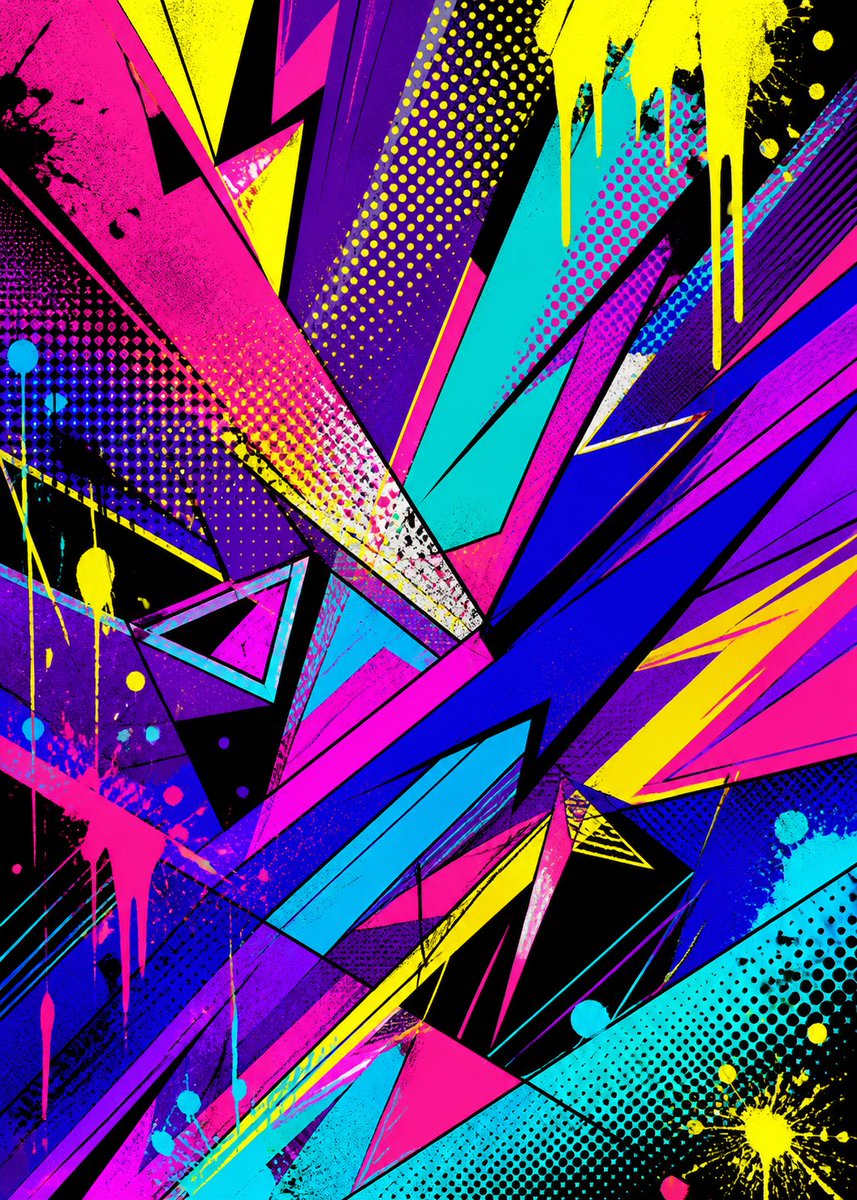 Pop Art Street Abstract Background AI image template preview